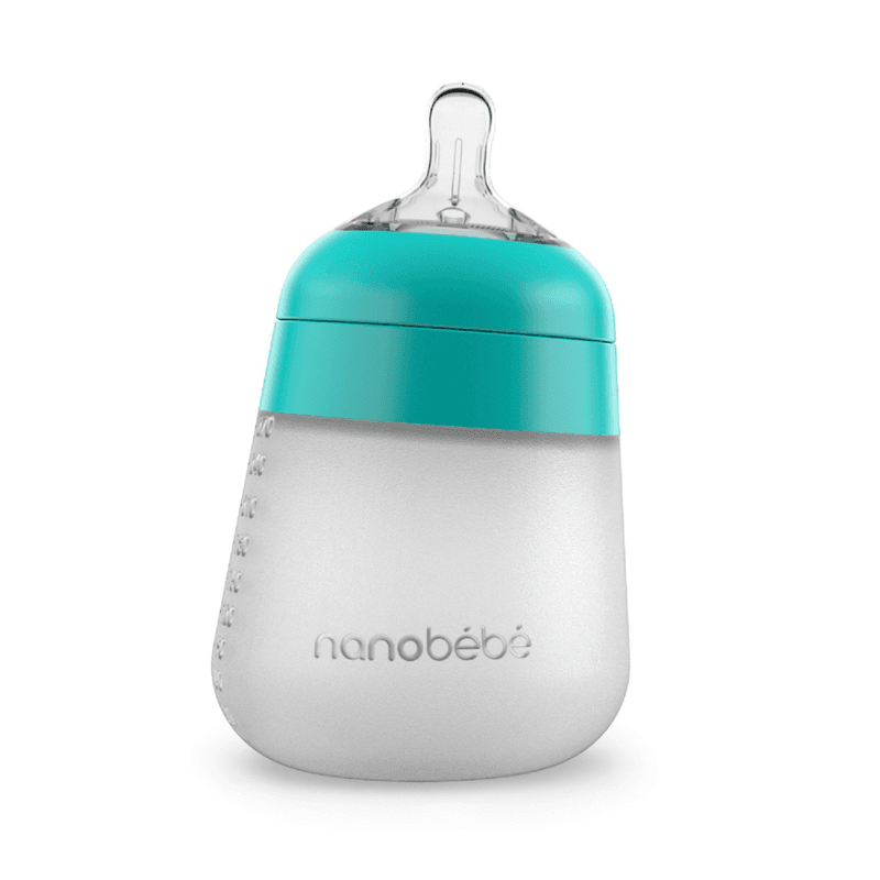 Nanobébé Flexy Silikontåteflaske (myk) - Teal 270 ml - 1pk
