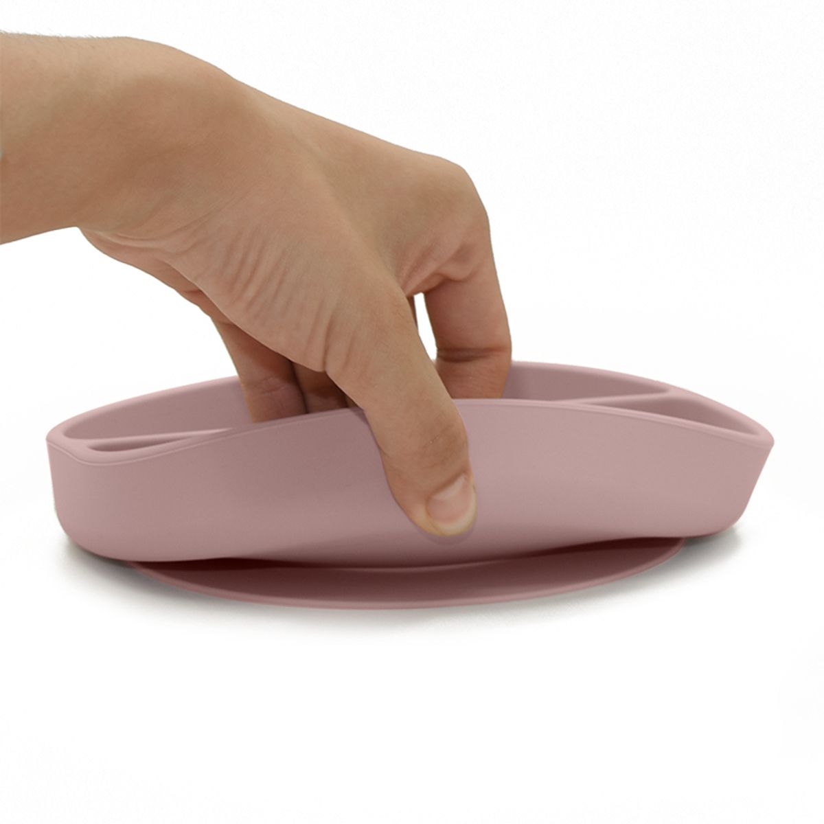 Summerville Organic Tallerken delt silikon, pale mauve