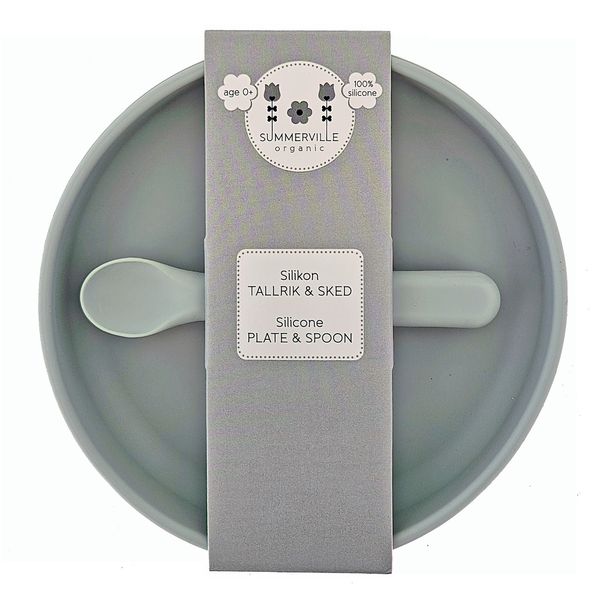 Hovedbilde Summerville Organic Tallerken og skje i silikon, ...