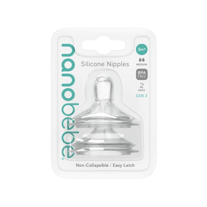 Nanobébé Silikon tåtesmokker- Medium Flow - 2pk - Gen 2