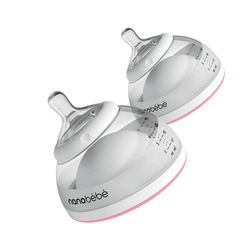 Nanobébé Breastmilk Bottle 150ml, 2stk Pink