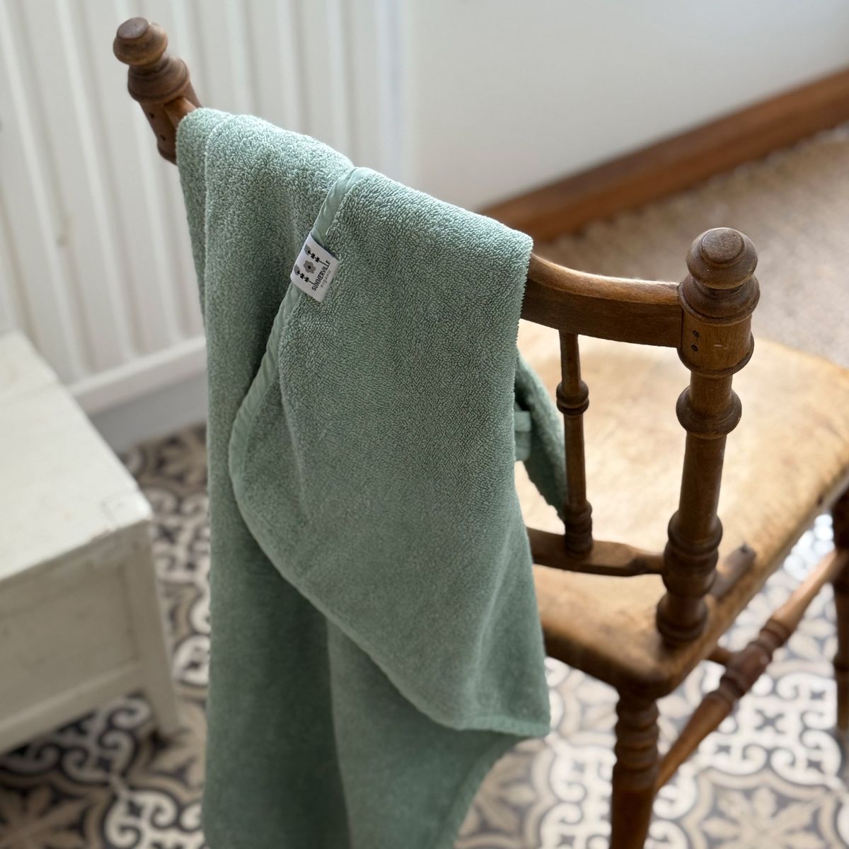 Summerville Badehåndkle med hette og ører, økologisk, cameo green