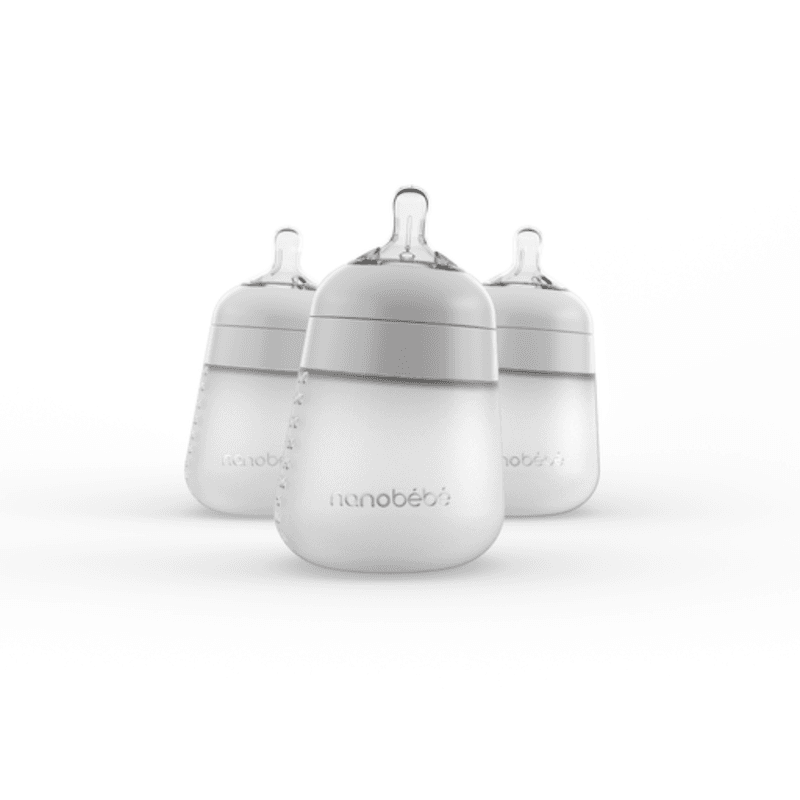 Nanobébé Flexy Silikontåteflaske (myk) - White 270 ml - 3pk