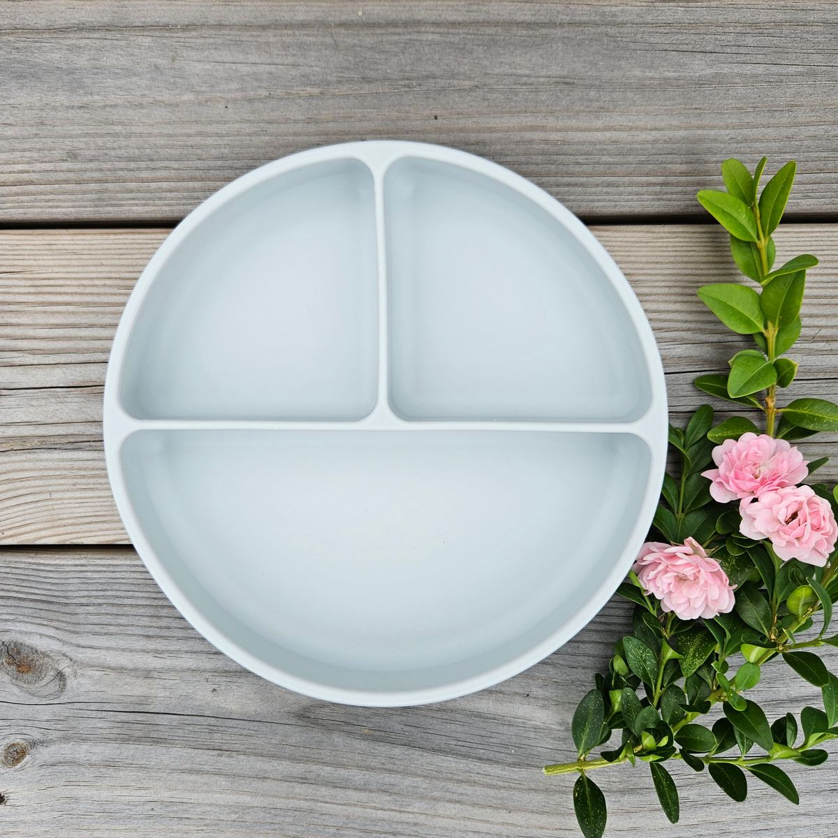 Summerville Organic Tallerken delt silikon, silver grey