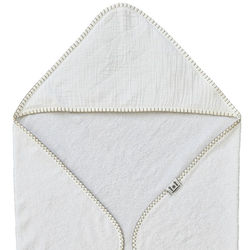 Summerville Organic Badehåndkle med hette Crinkle, White