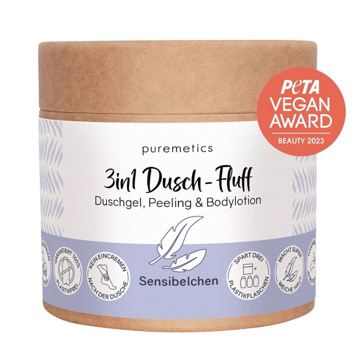 Puremetics 3-i-1 Dusch-Fluff dusjsåpe «sensitiv»